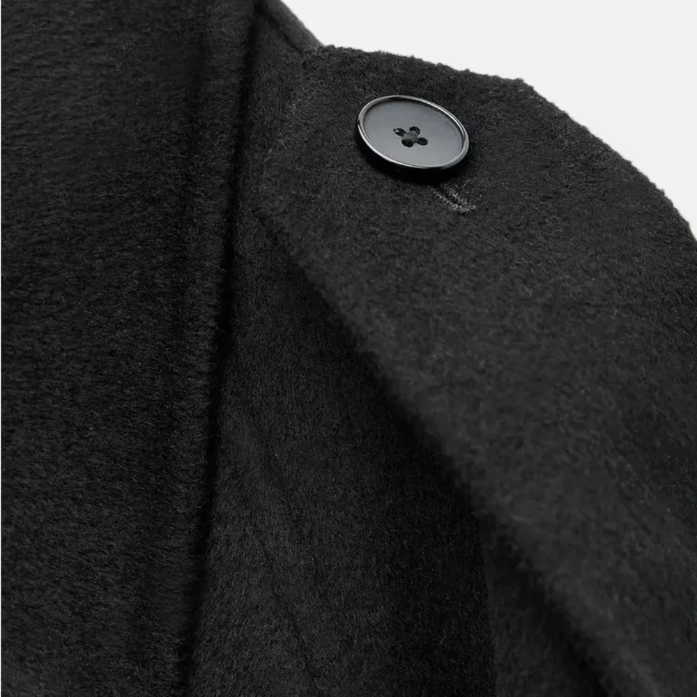 Zara Black Pea Coat for Women - Picture 6 of 9